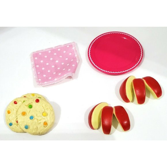 COOKIES APPLE SLICES PLATE NAPKIN American Girl Doll Fun & Games Sleepover food - Picture 2 of 10